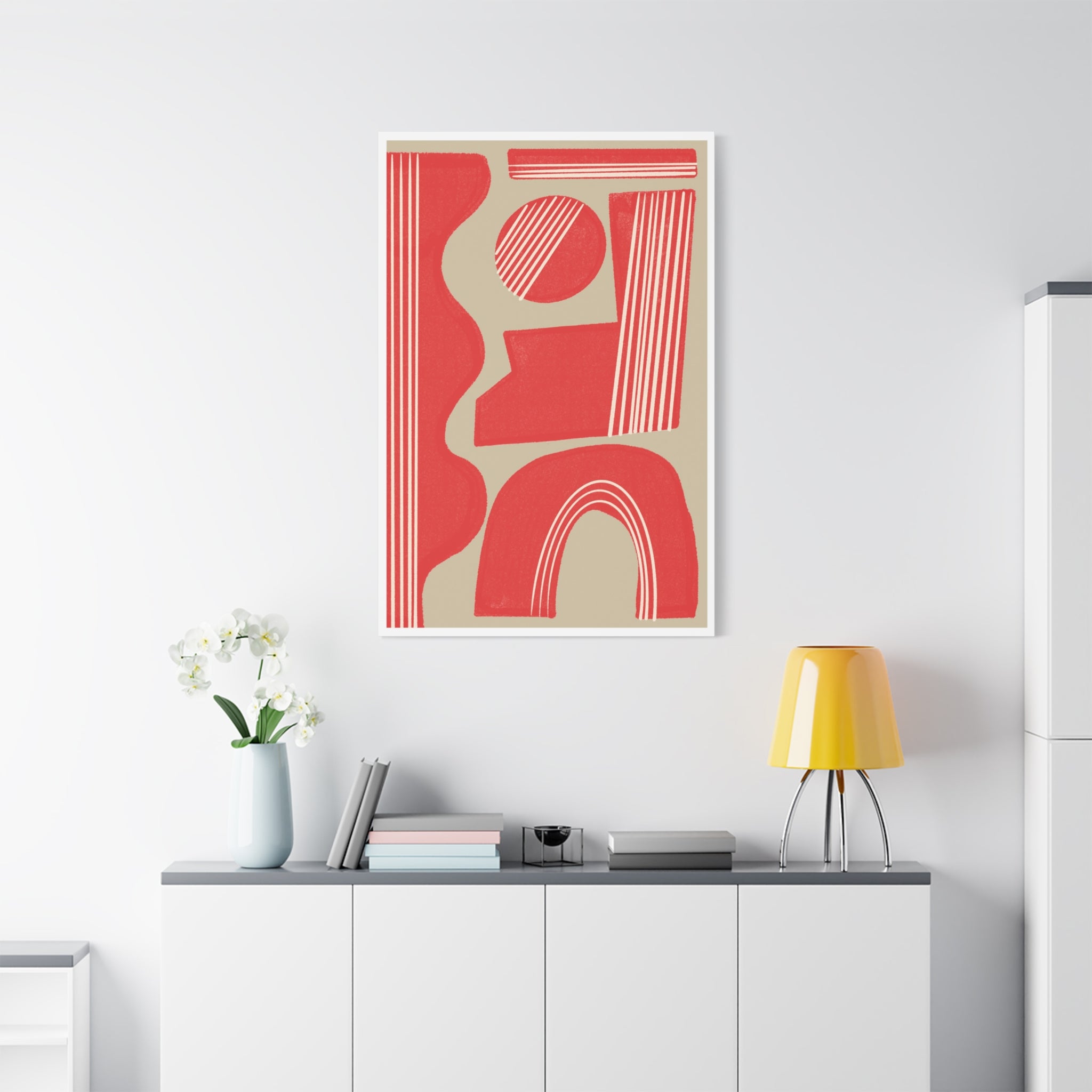 Crimson Rhythm Arches - Canvas