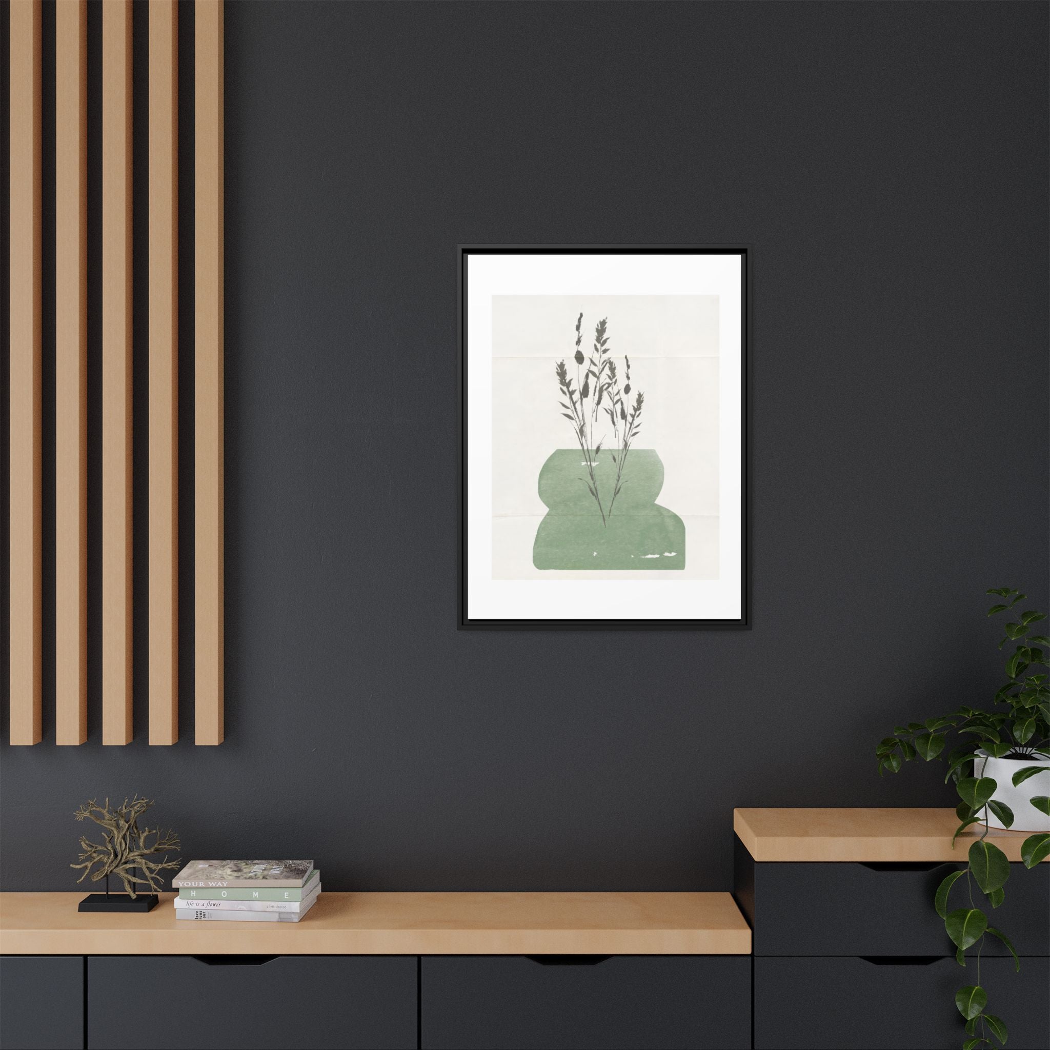 Sage Meadow Silhouette - Framed