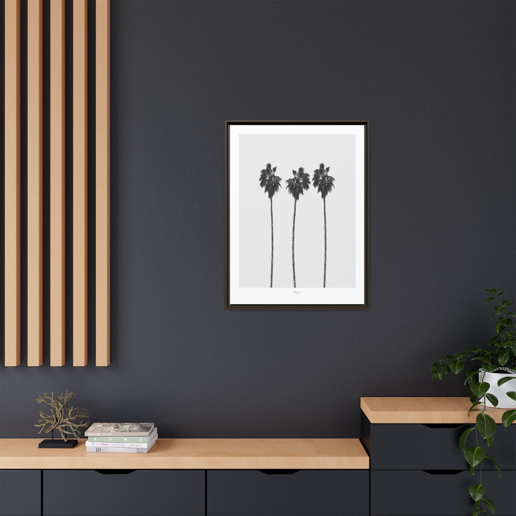 Silver Coast Palm Trio - Framed