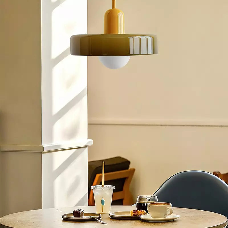 Bauhaus Colored Glass Pendant Light