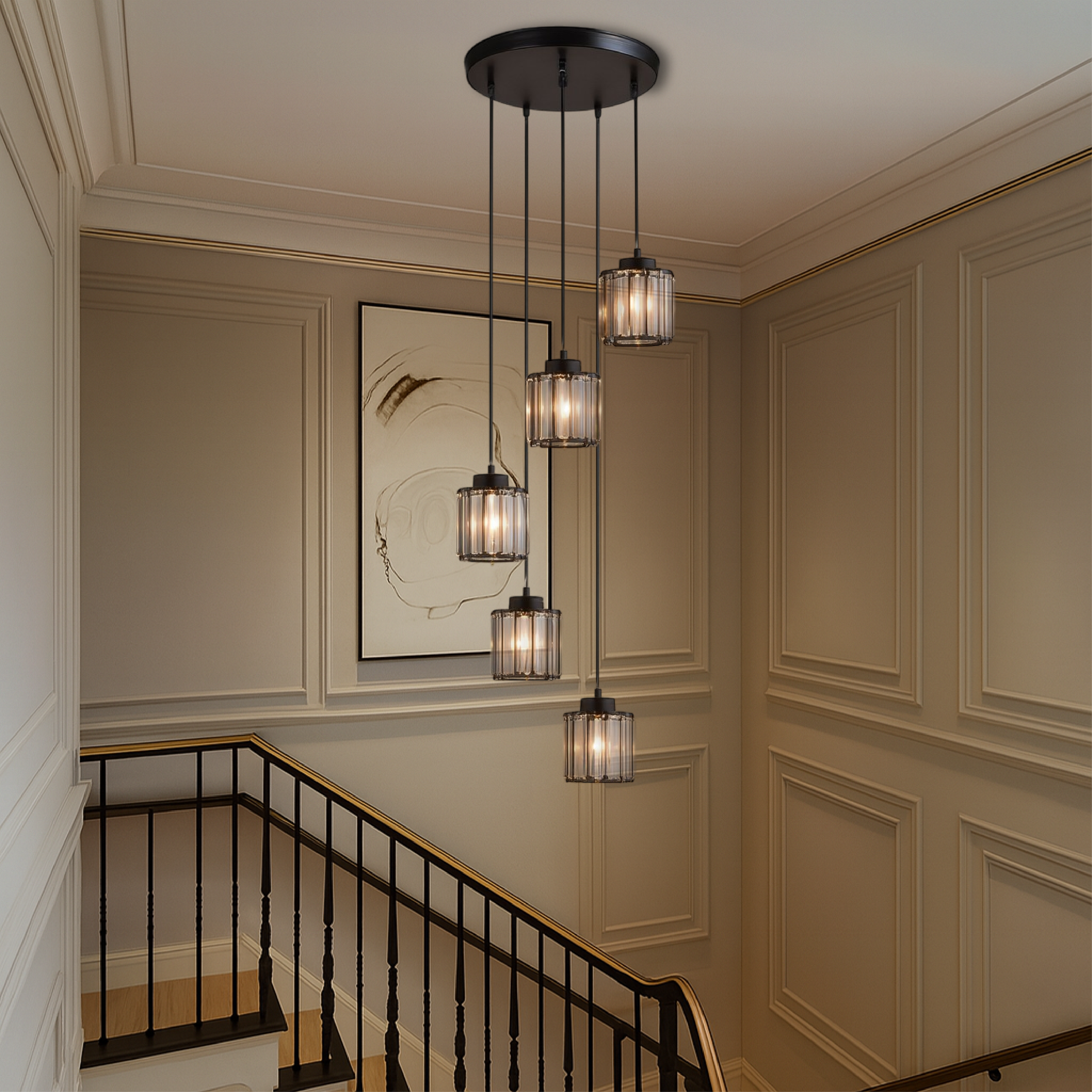 Ida Crystal Staircase Chandelier