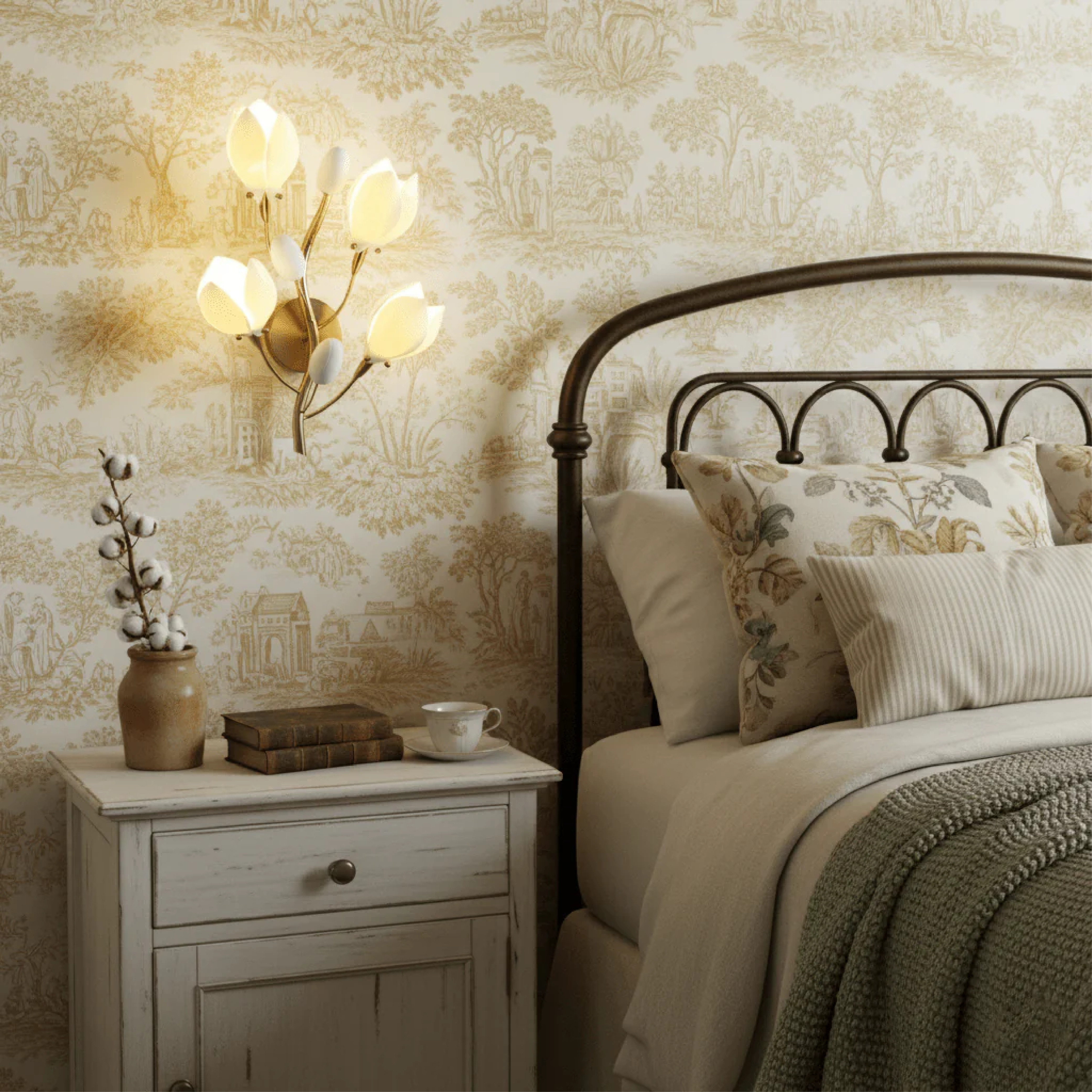 Ceramic Flower Wall Lamp 1