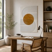 Amber Orbit Lines - Poster