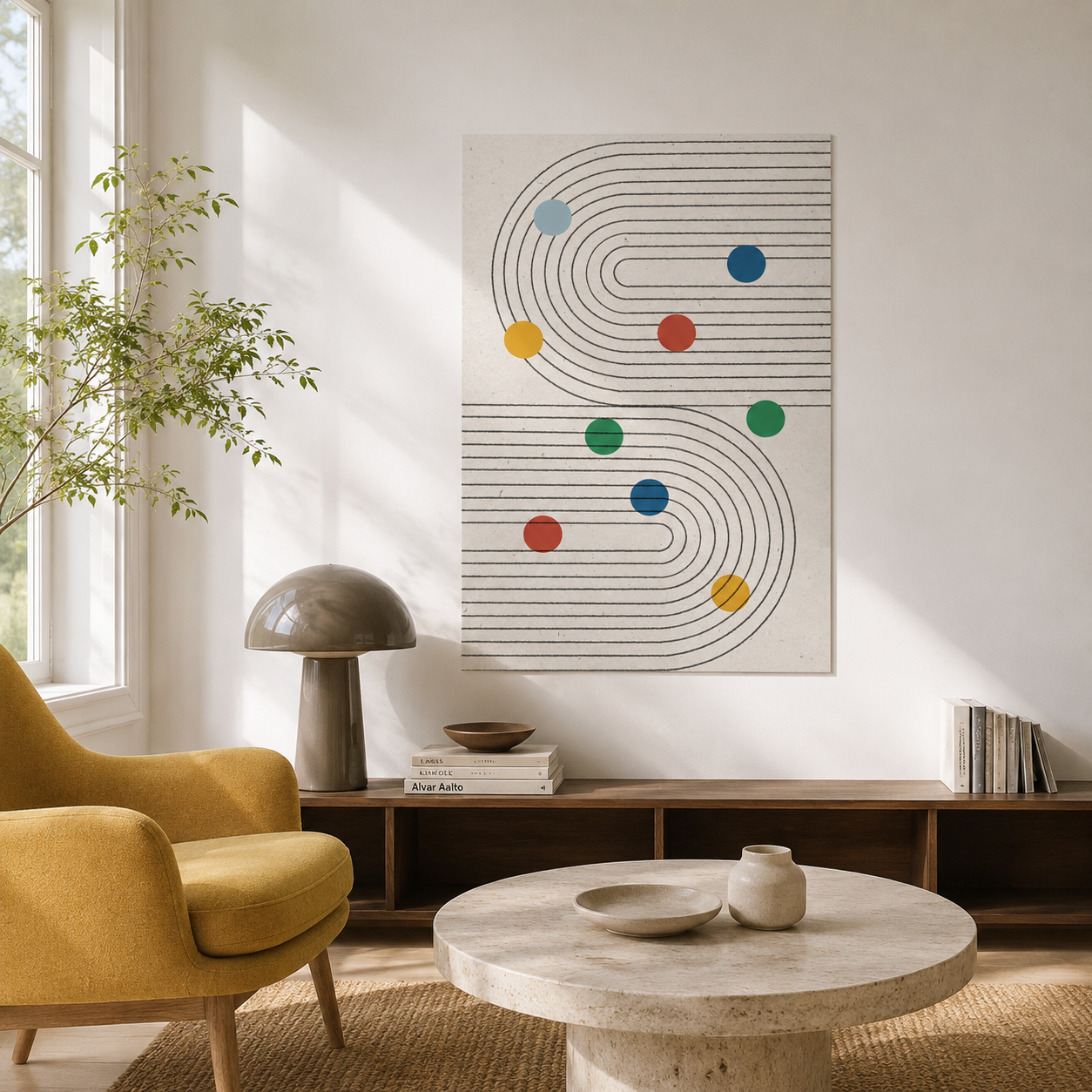 Retro Orbit Pathways - Canvas