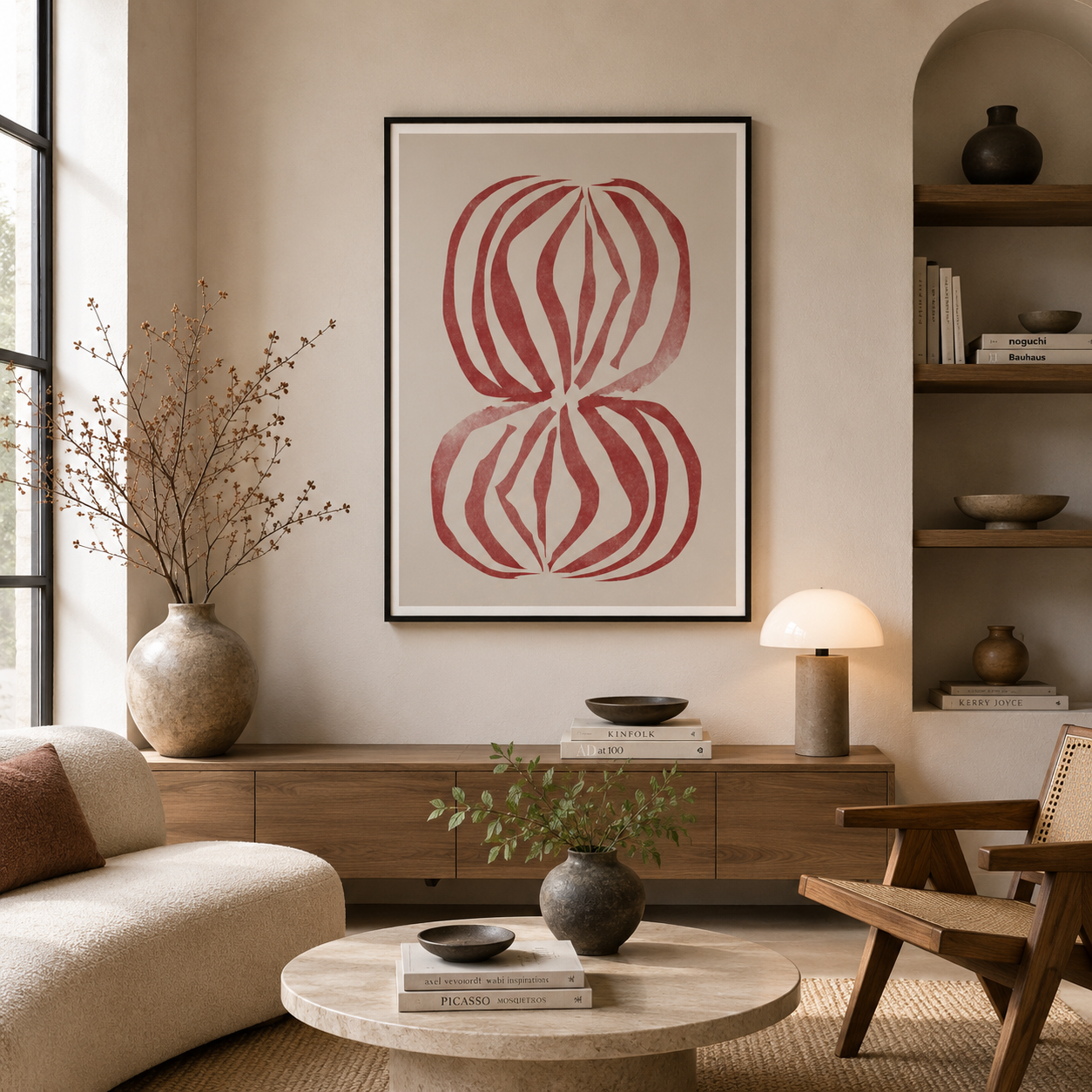 Crimson Petal Echoes - Framed