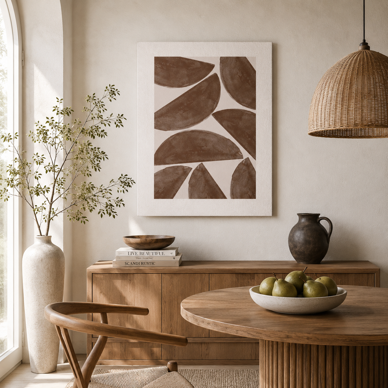 Terracotta Crescent Rhythm - Canvas