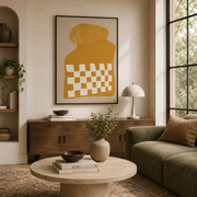 Golden Mosaic Bloom - Framed