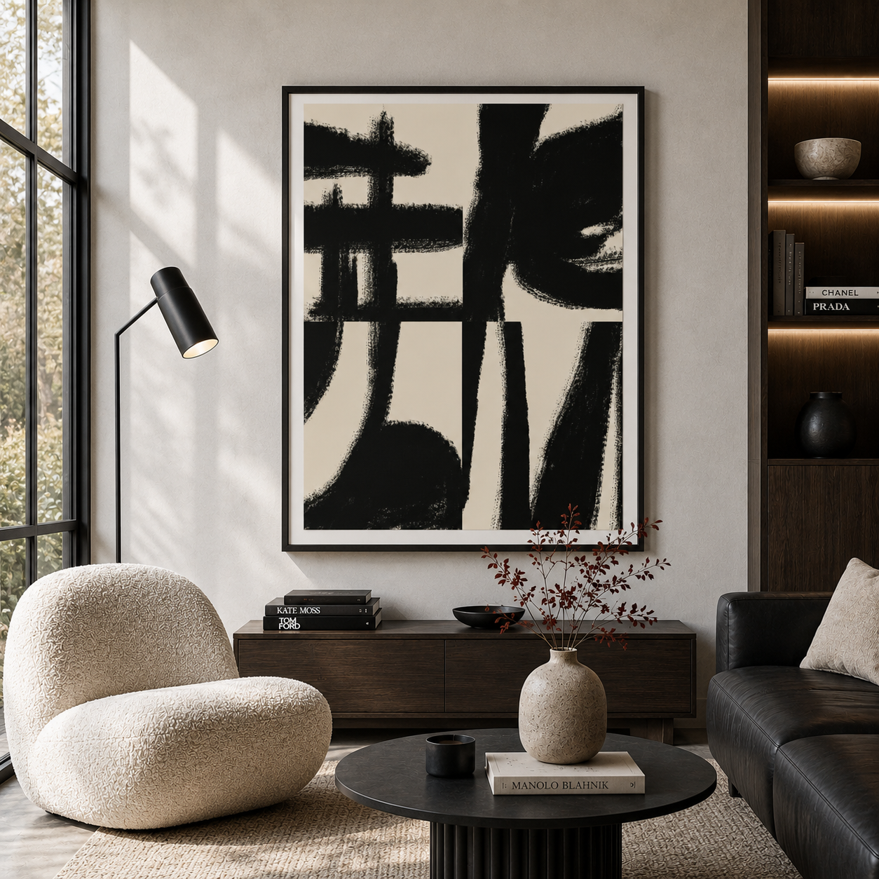 Midnight Gesture Fragments - Framed