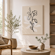 Ivory Bloom Whisper Lines - Poster
