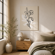 Ivory Bloom Whisper Lines - Canvas