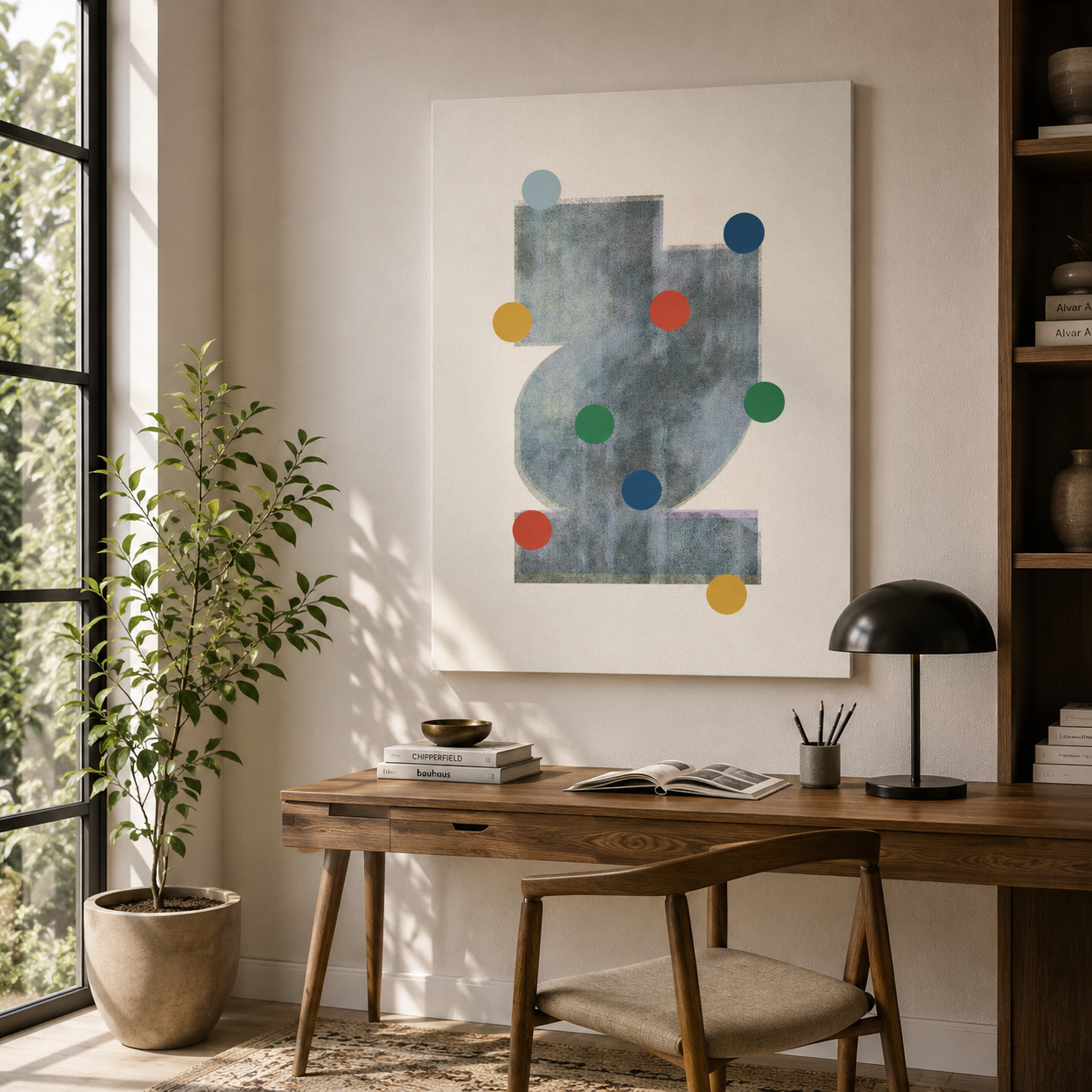 Muted Geometry Reverie - Canvas