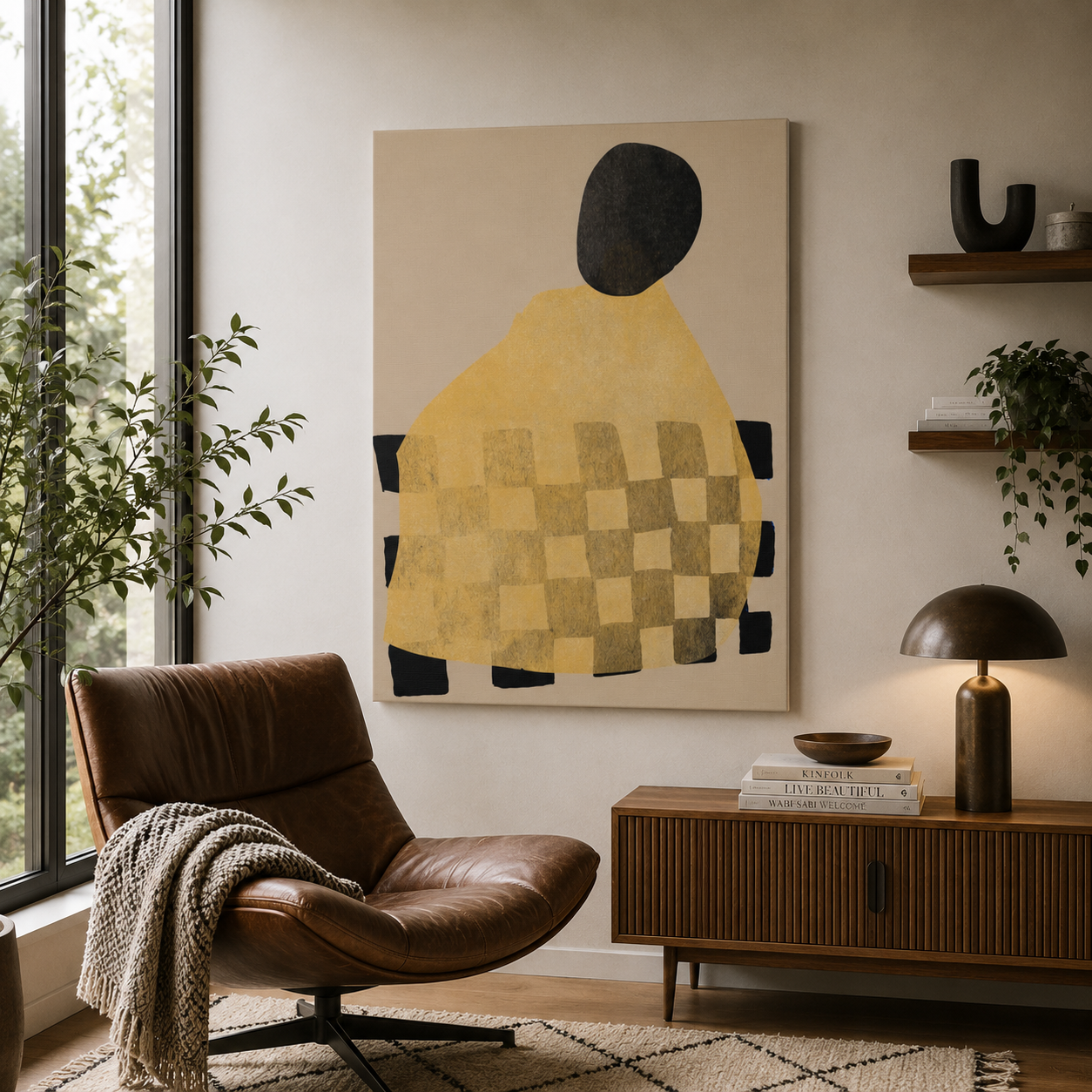 Golden Hearth Pattern Drift - Canvas