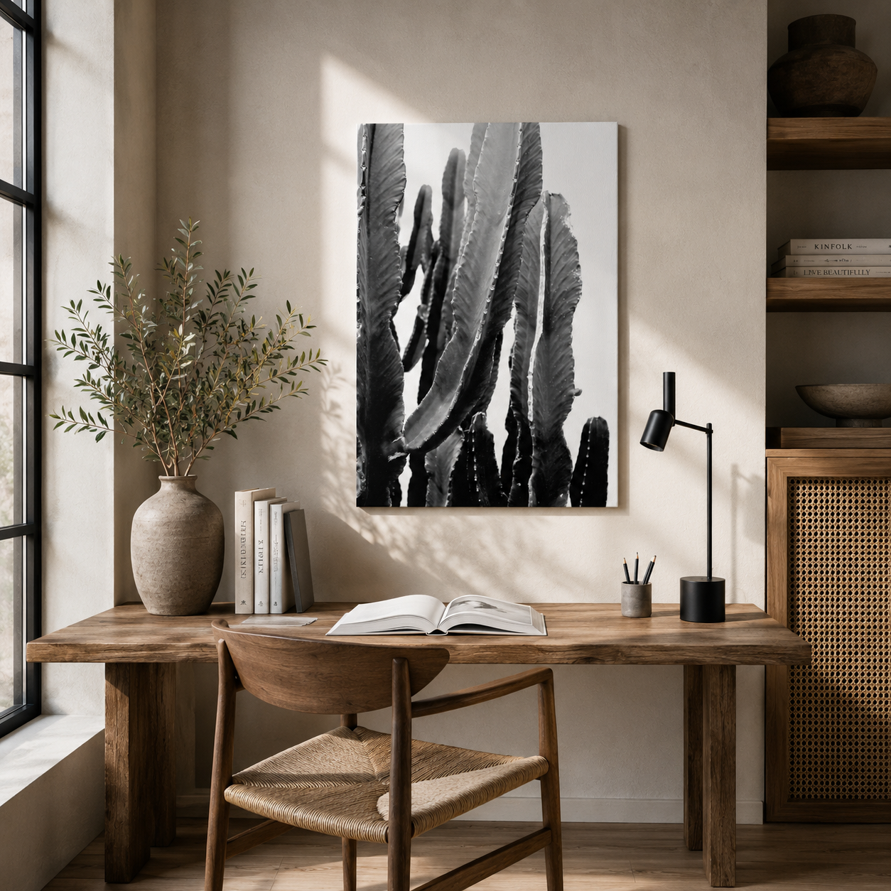 Monochrome Desert Veins - Canvas