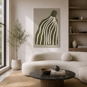 Olive Cascade Curves - Canvas