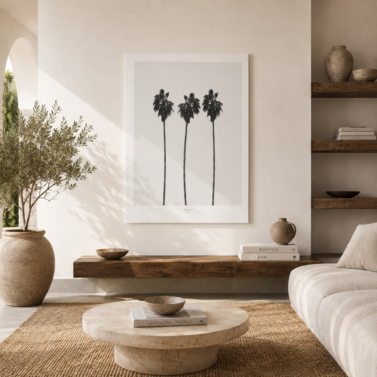 Silver Coast Palm Trio - Canvas