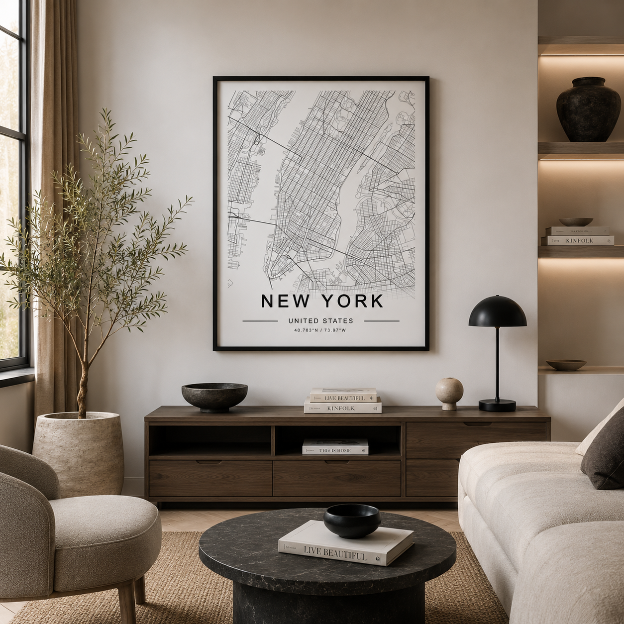 Metropolitan Gridline Reverie - Framed