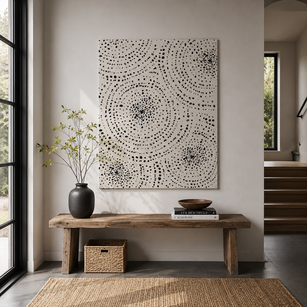 Celestial Pebble Drift Patterns - Canvas