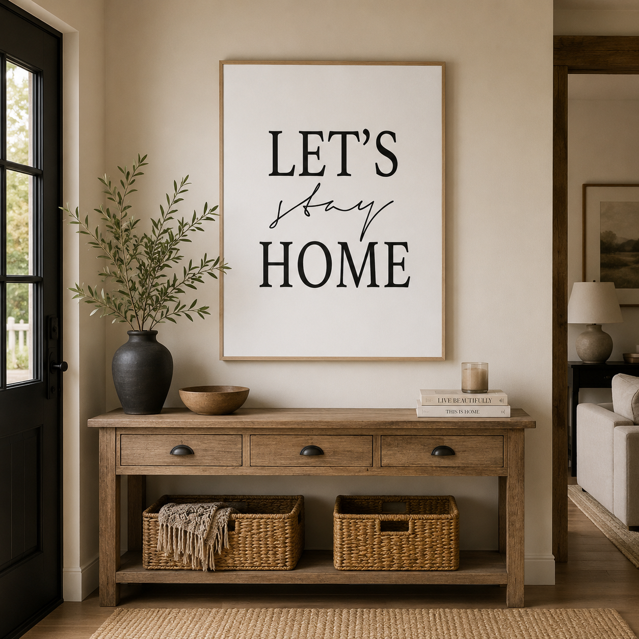 Gentle Haven Typography Glow - Framed