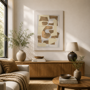 Sandstone Echo Collage Forms - Poster