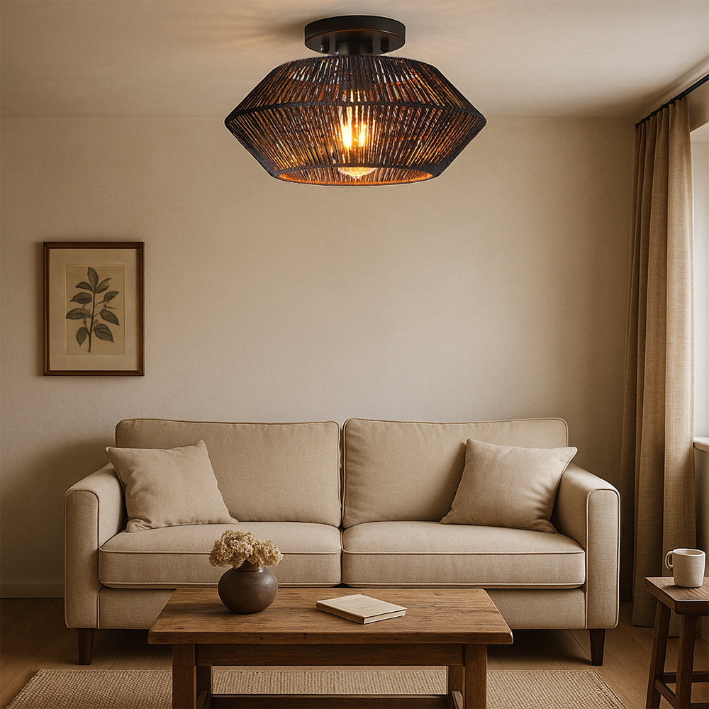 Bamboo Woven Ceiling Light