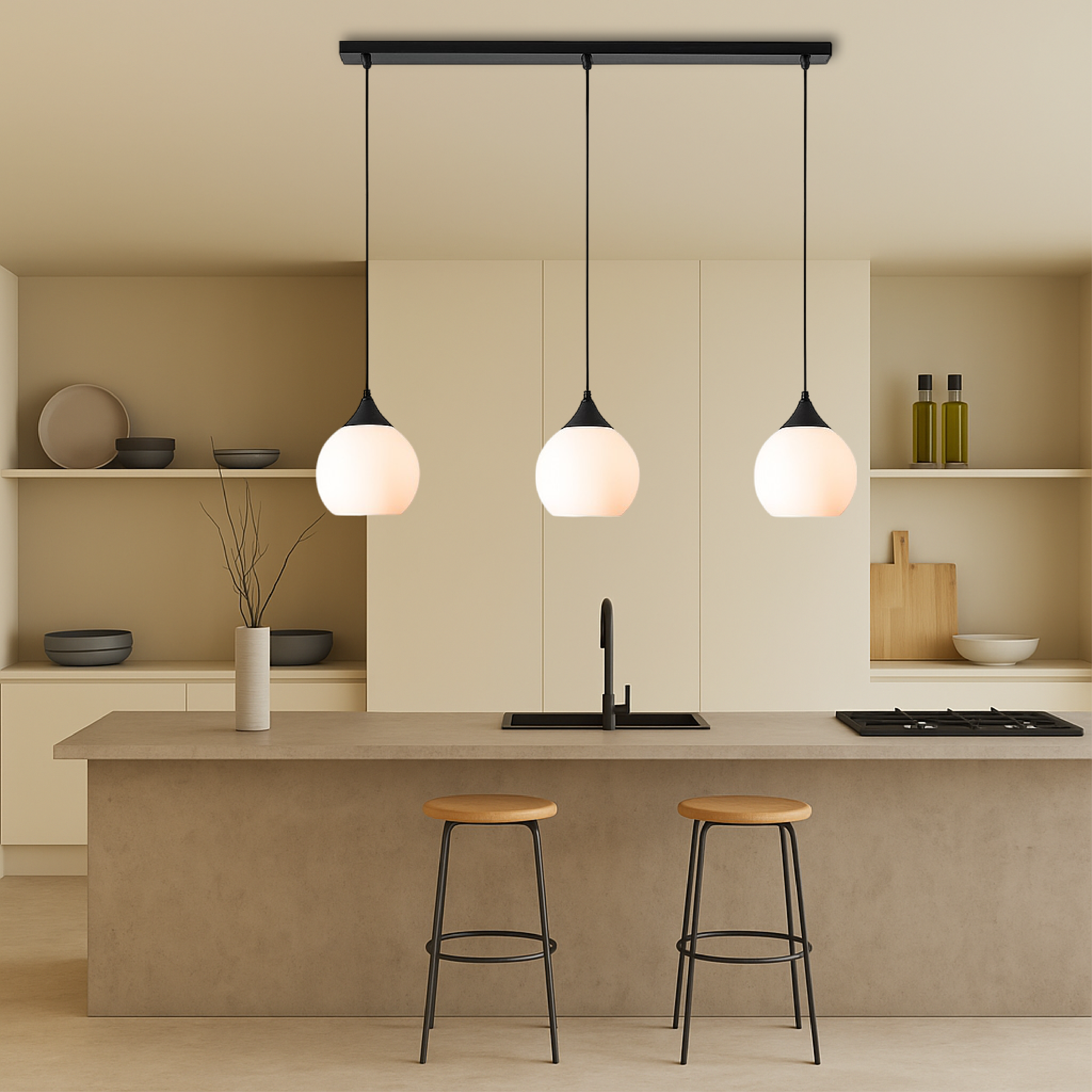 Gades 3 Heads Dining Table Pendant Light