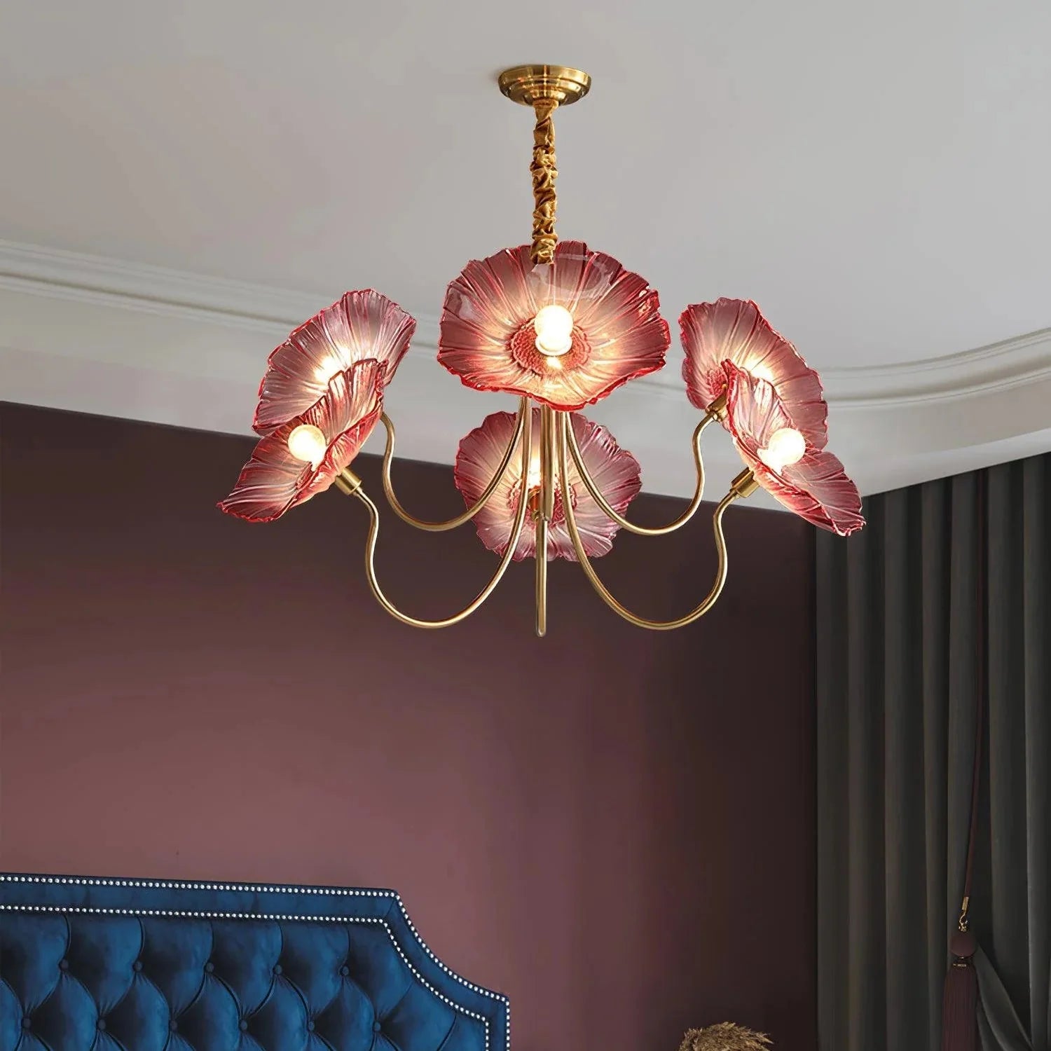 Lotus Glass Leaf Chandelier
