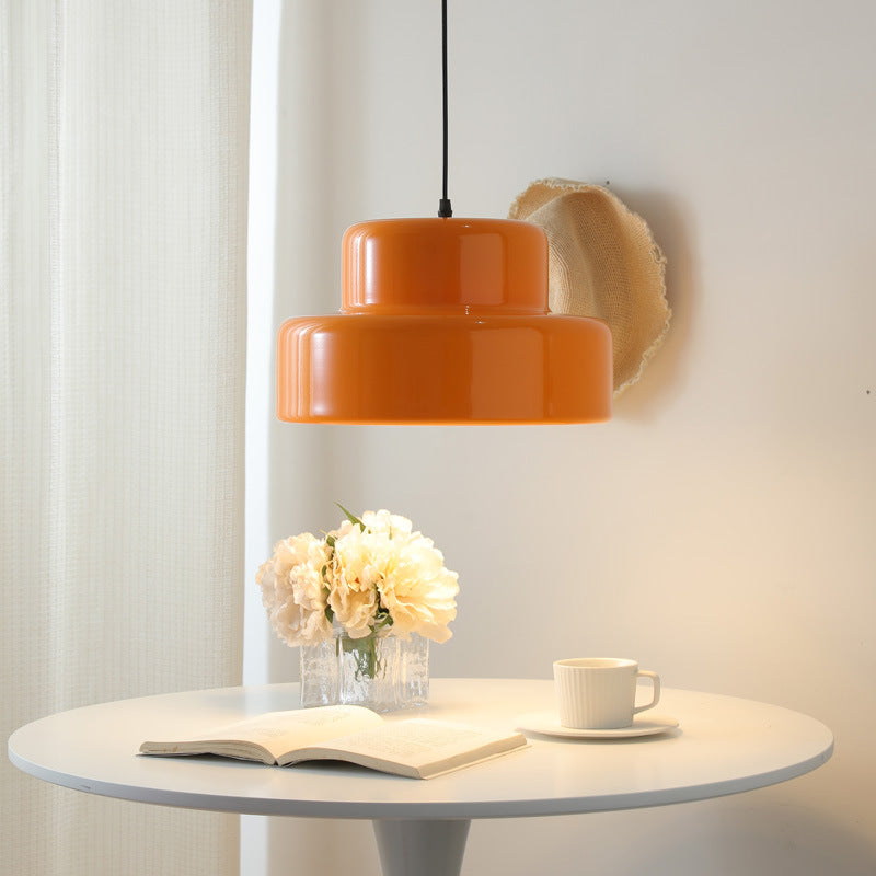 Italian Orange Bauhaus Pendant Light