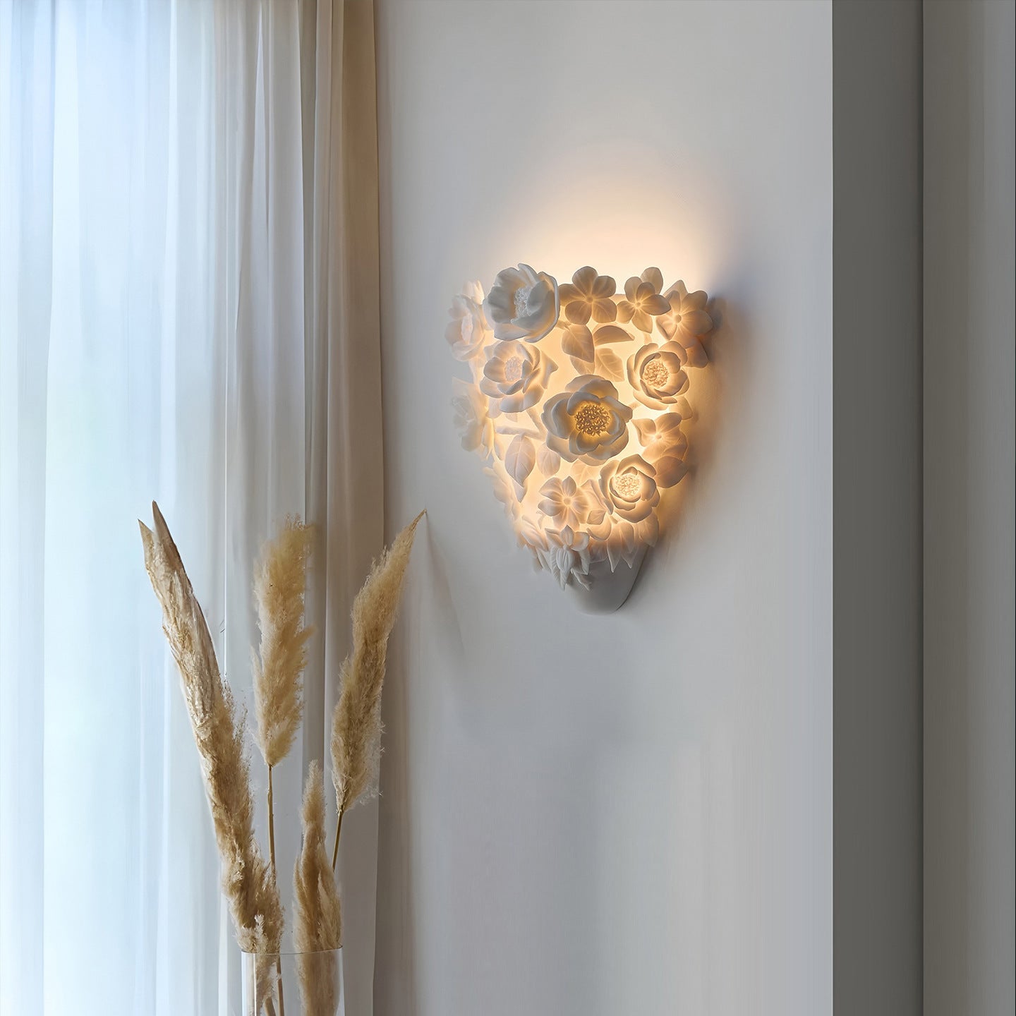 Ceramic Flower Wall Lamp