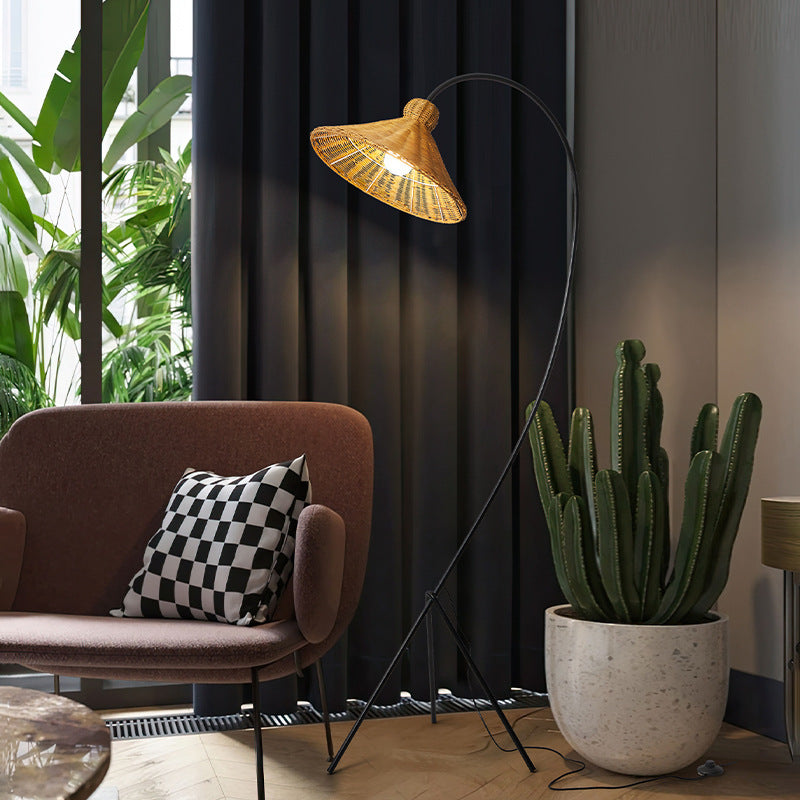 Bamboo Cap Floor Lamp