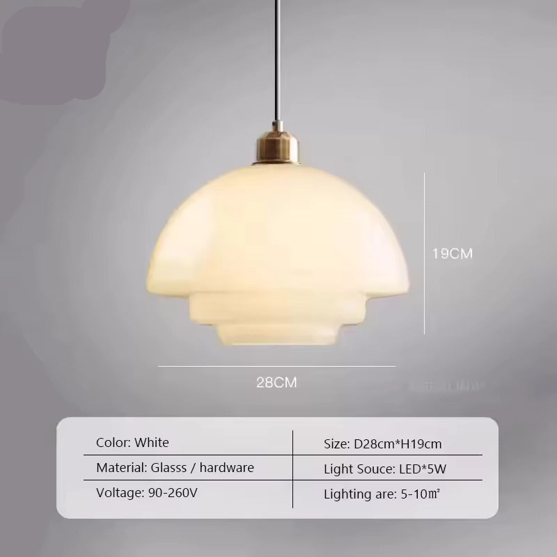 Milky White Glass Pendant Light