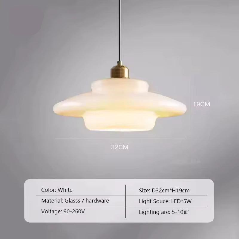 Milky White Glass Pendant Light