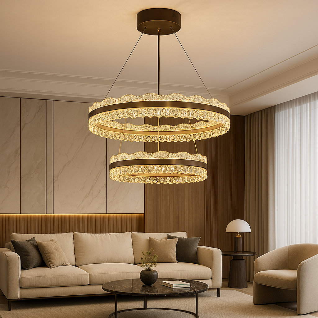 2 Layer Crystal Chandelier