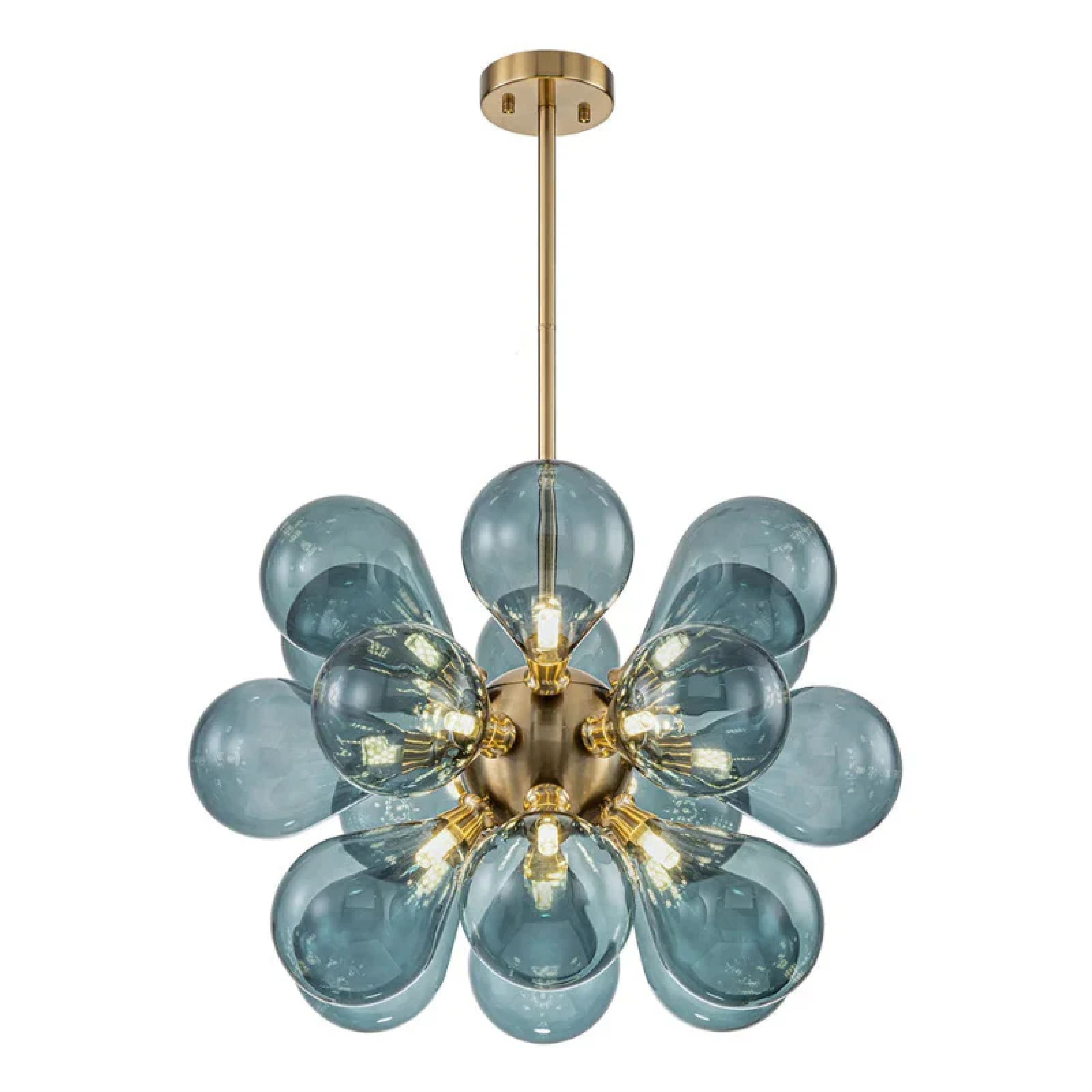 Jarises Blue Glass Cluster Chandelier